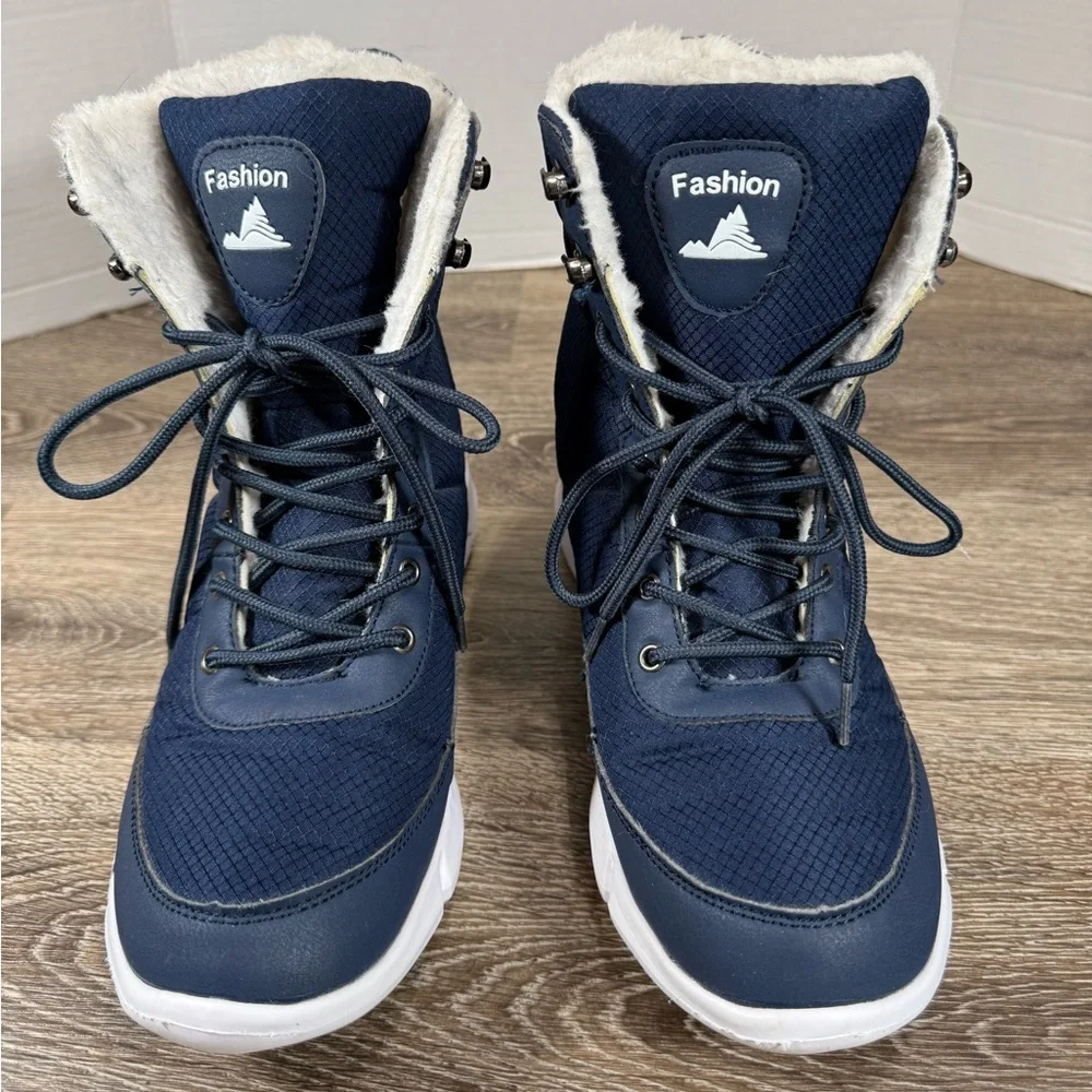 Unbranded Snow Boots Men's 44 Navy‎ Blue Fashion Lined Boots US 10